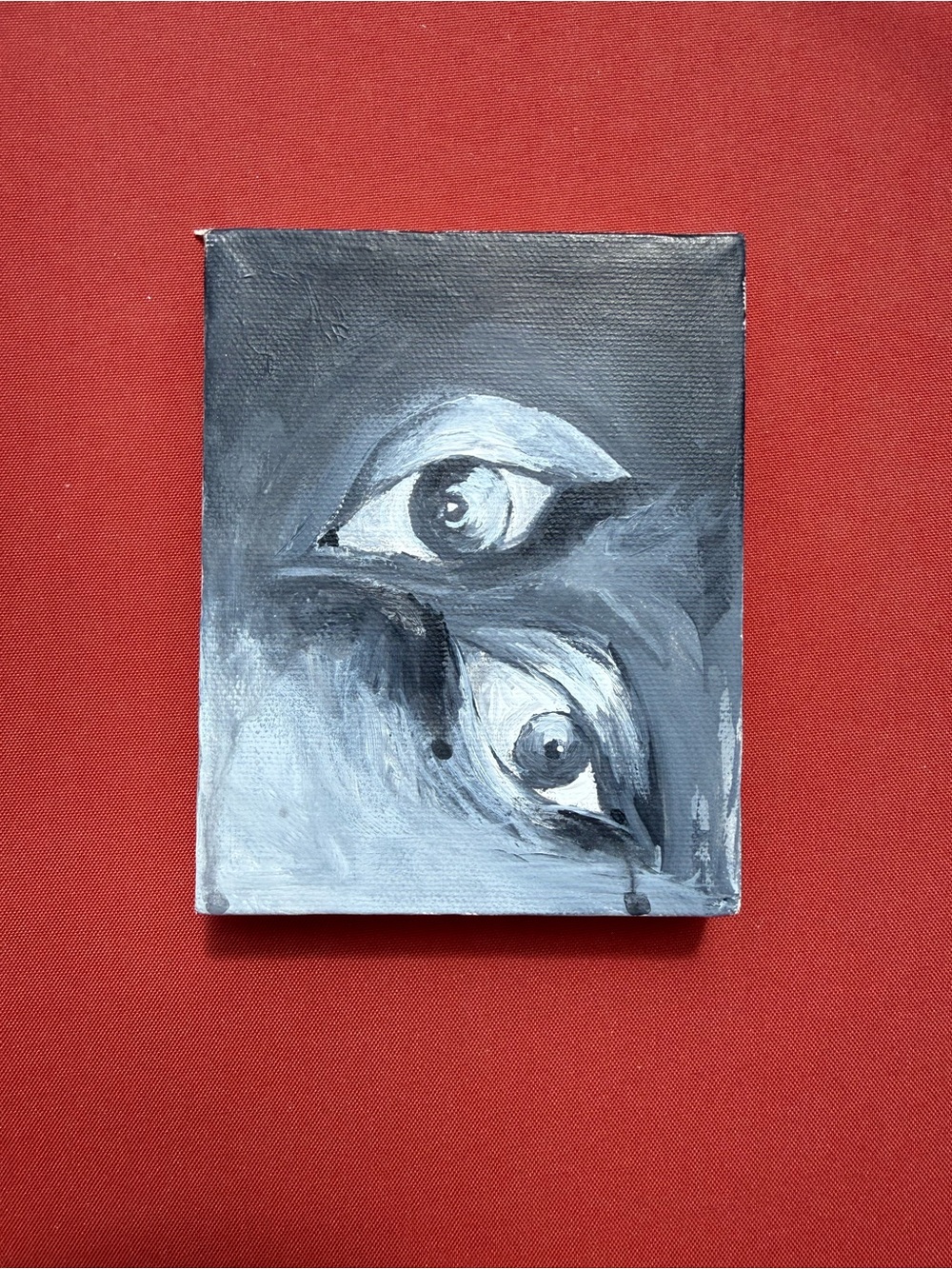 Monochrome Eyes Abstract Canvas Wall Art - Black & White